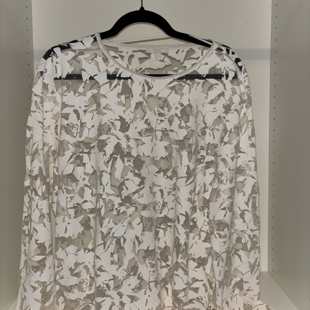 COS Cream & Cutouts Long Sleeve Top